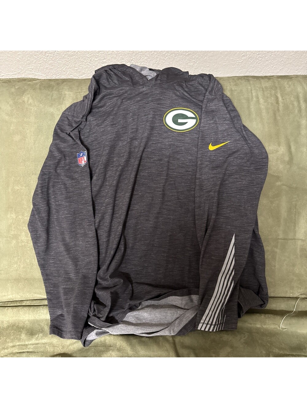 Green Bay Packers Hoodie Shirt Nike Dri Fit On Field Light Sweatshirt Mens XXL